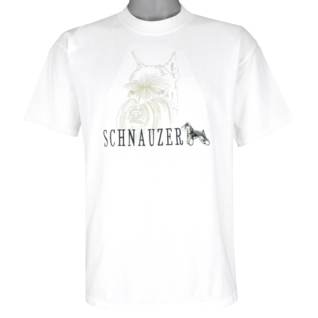 Vintage (Gildan) - Schauzer Dog Single Stitch T-Shirt 1990s Large Vintage Retro