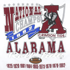 NCAA - Alabama Crimson Tide National Champs Single Stitch T-Shirt 1992 X-Large Vintage Retro College
