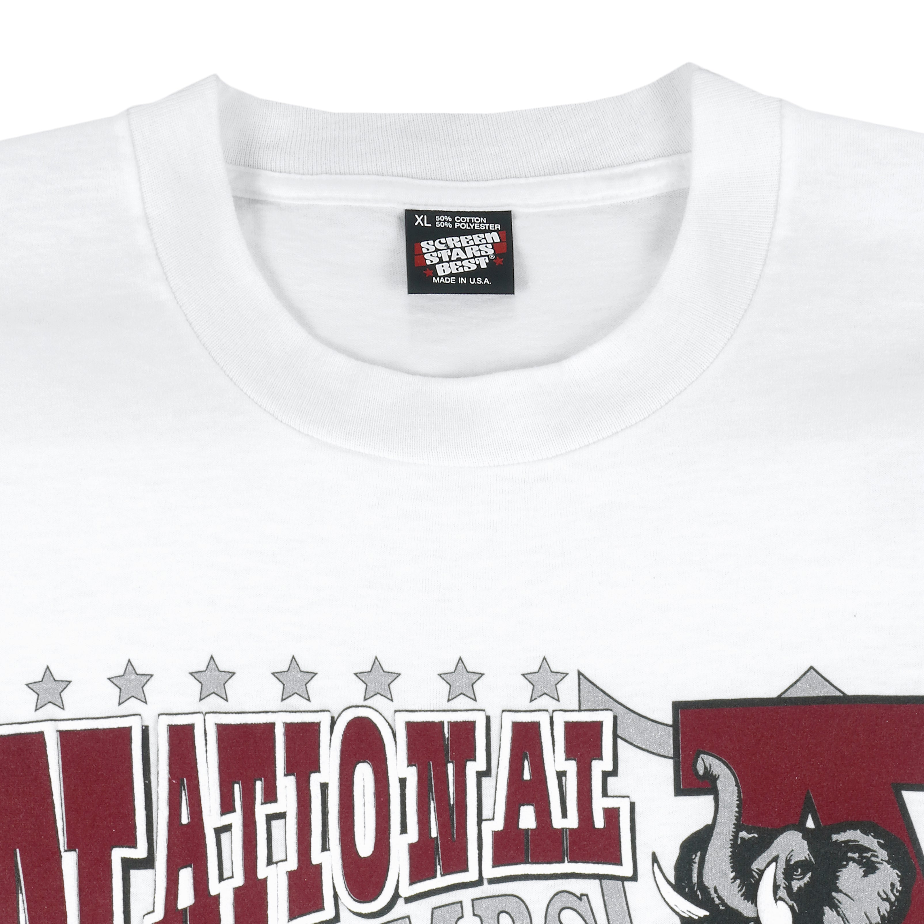 NCAA - Alabama Crimson Tide National Champs Single Stitch T-Shirt 1992 X-Large Vintage Retro College