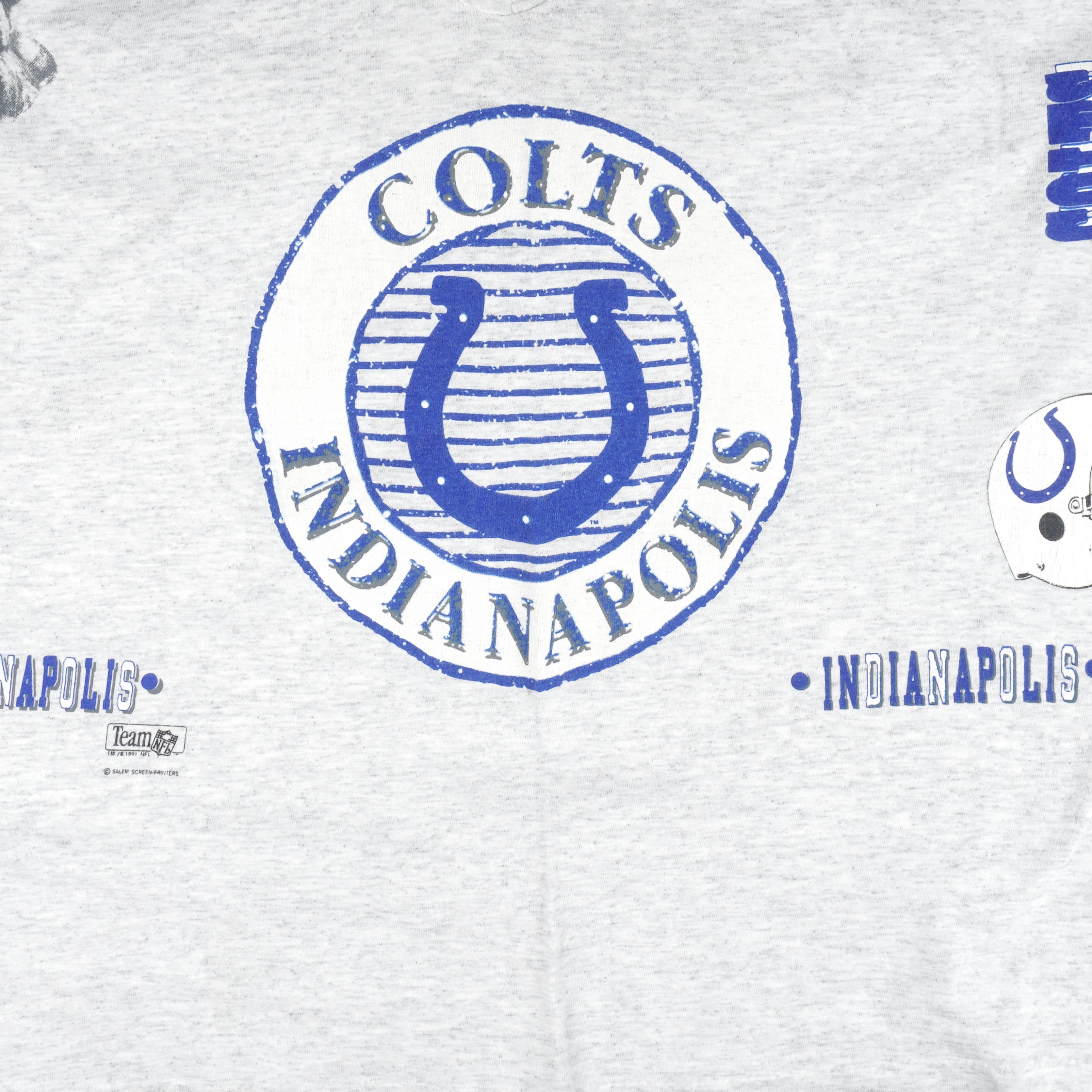 NFL (Salem) - Indianapolis Colts, Aerial Assault Spell-Out T-Shirt 1991 XX-Large Vintage Retro Football