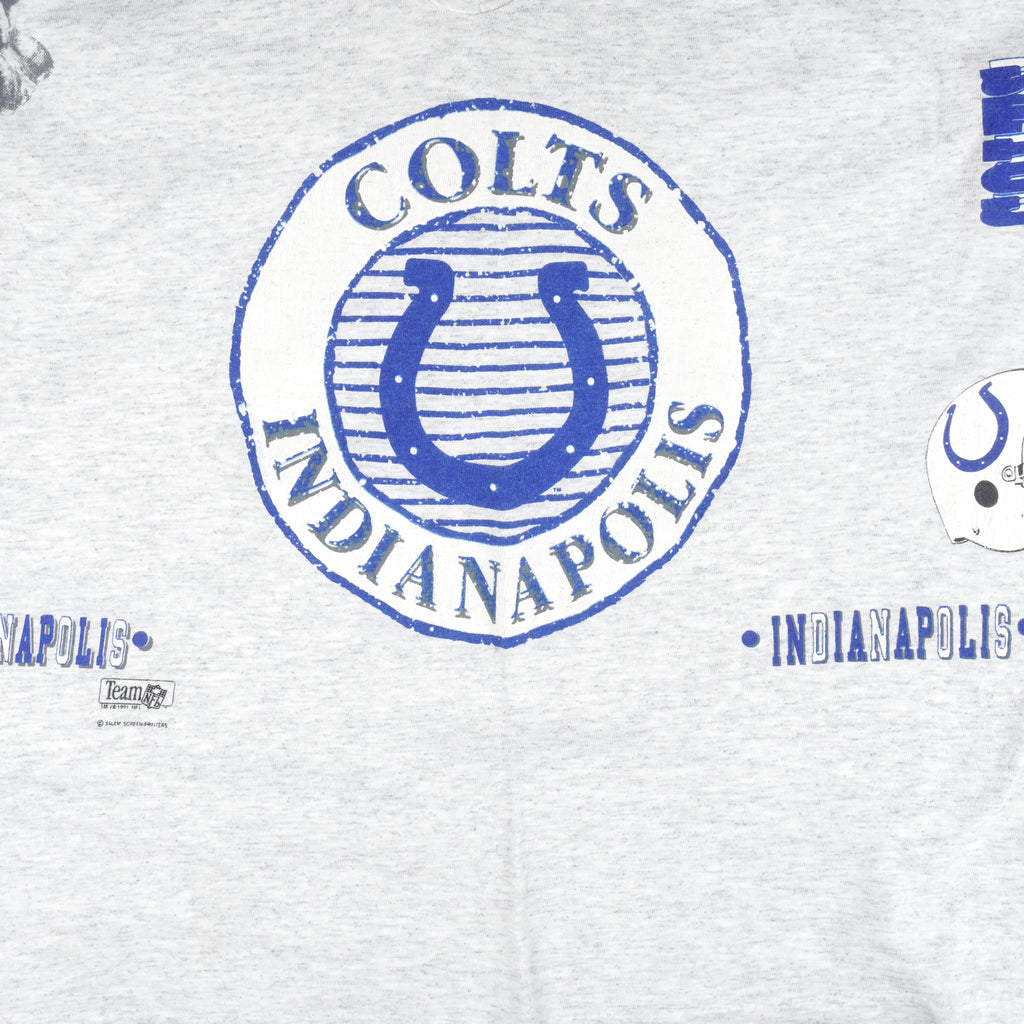 NFL (Salem) - Indianapolis Colts, Aerial Assault Spell-Out T-Shirt 1991 XX-Large Vintage Retro Football