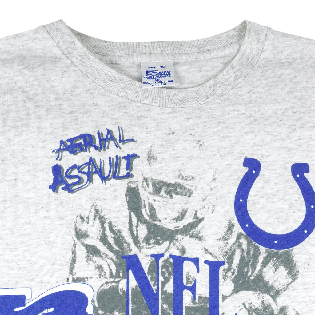 NFL (Salem) - Indianapolis Colts, Aerial Assault Spell-Out T-Shirt 1991 XX-Large Vintage Retro Football