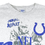NFL (Salem) - Indianapolis Colts, Aerial Assault Spell-Out T-Shirt 1991 XX-Large Vintage Retro Football