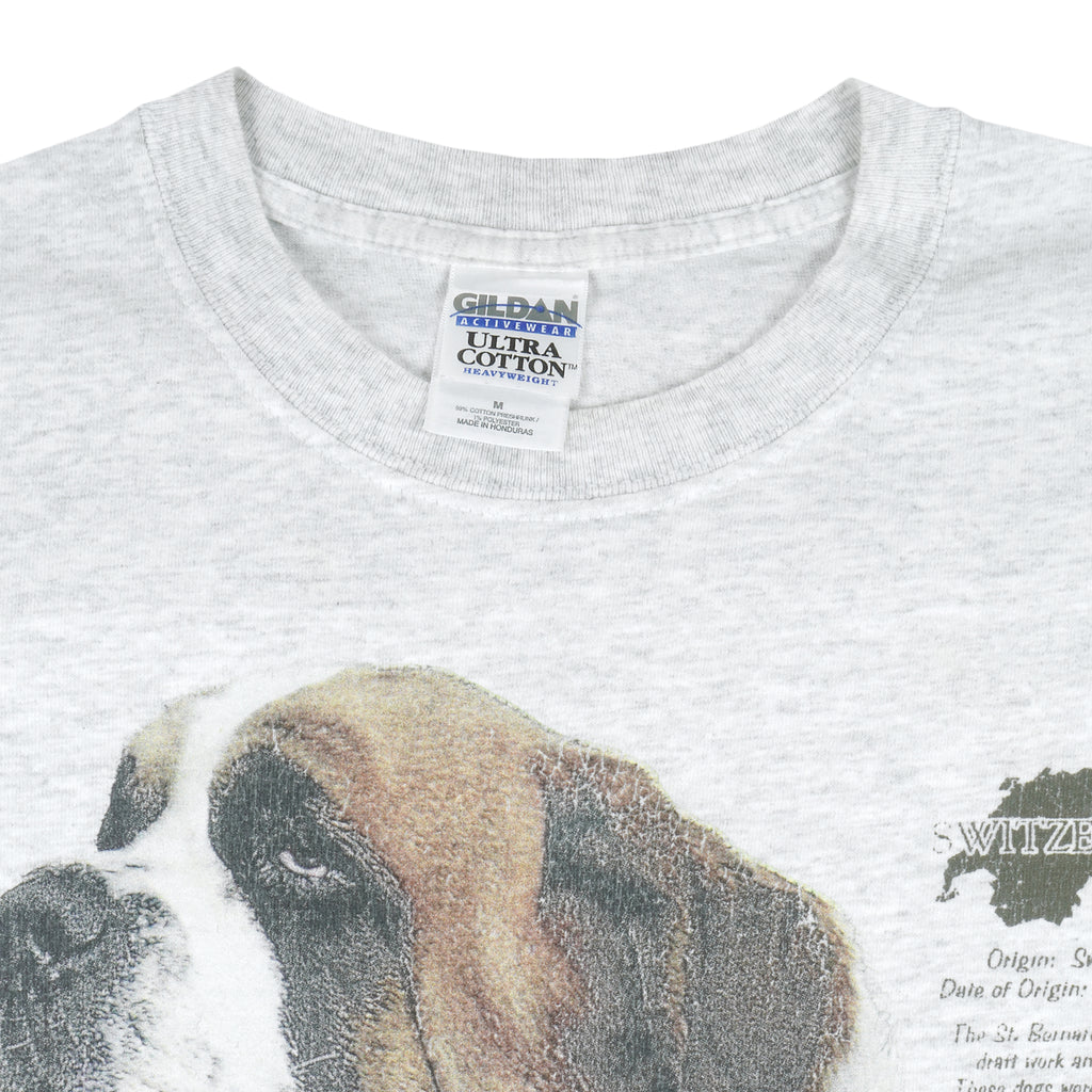 Vintage (Gildan) - Saint Bernard Single Stitch T-Shirt 1990s Medium Vintage Retro