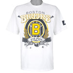 Starter - Boston Bruins Est.1924 Single Stitch T-Shirt 1992 Large Vintage Retro Hockey