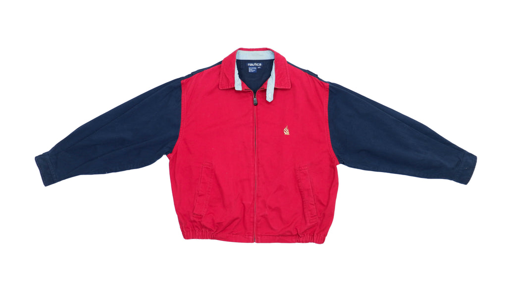 Vintage Retro Nautica - Blue and Red Jacket Harrington Style 1990s Medium