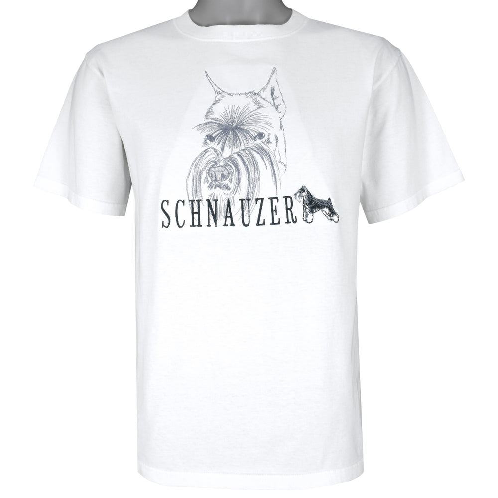 Vintage (Anvil) - Schnauzer Dog Single Stitch T-Shirt 1990s Medium Vintage Retro