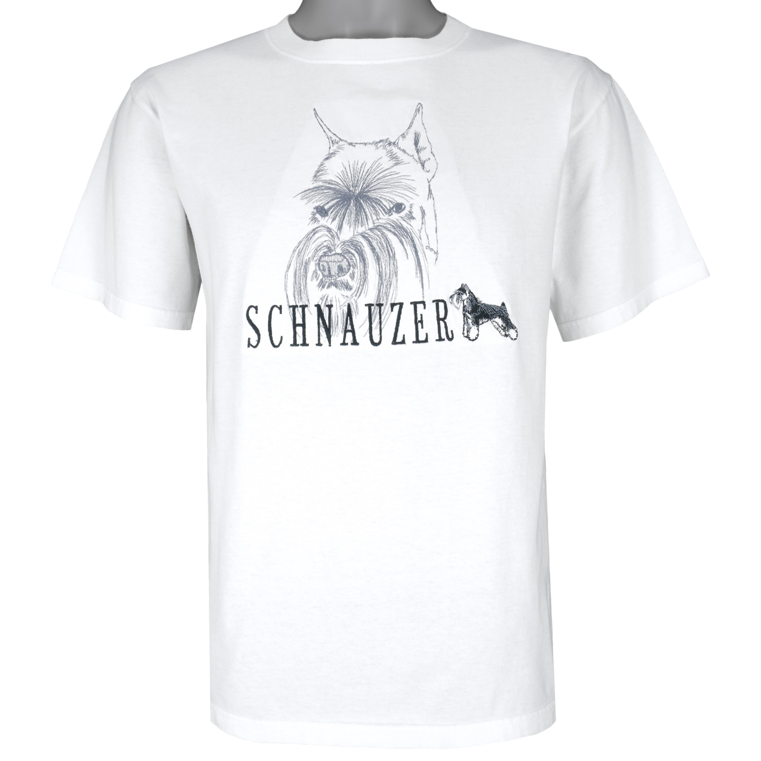 Vintage (Anvil) - Schnauzer Dog Single Stitch T-Shirt 1990s Medium Vintage Retro