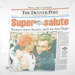 NFL (Gildan) - The Denver Post Front Page T-Shirt 1998 Large Vintage Retro Football