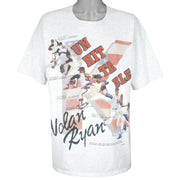 MLB (Cal Cru) - Unhittable Nolan Ryan Strikeout King T-Shirt 1992 XX-Large Vintage Retro Baseball
