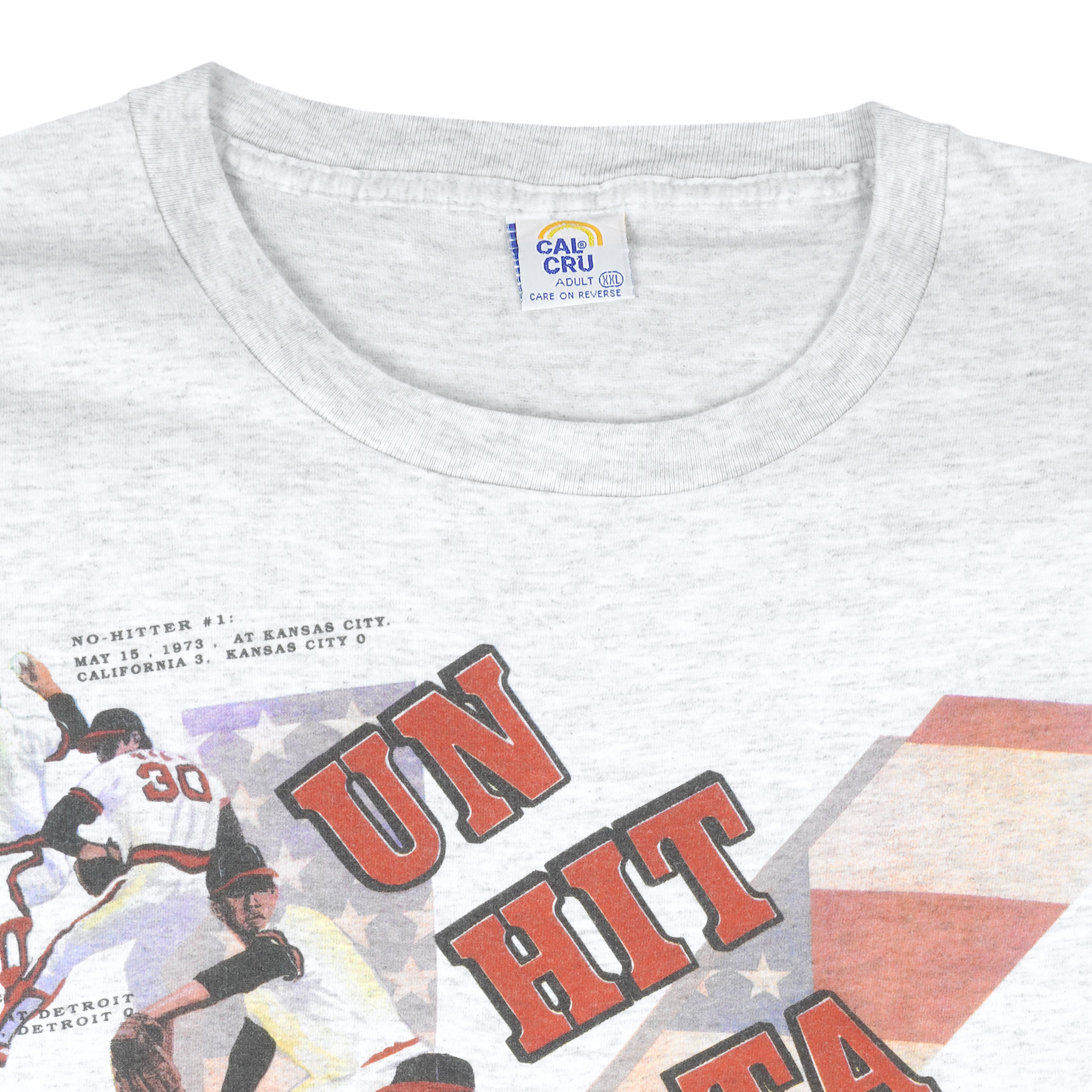 MLB (Cal Cru) - Unhittable Nolan Ryan Strikeout King T-Shirt 1992 XX-Large Vintage Retro Baseball