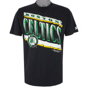 Starter - Black Boston Celtics T-Shirt 1990 Large Vintage Retro Basketball