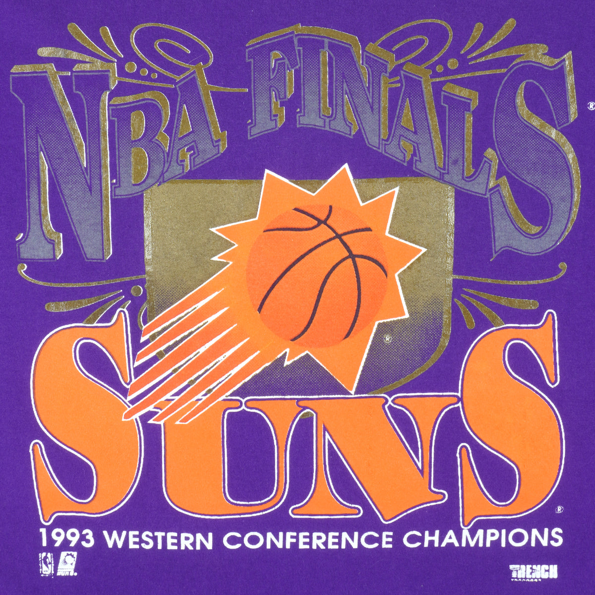 NBA (Trench) - Phoenix Suns, Champions Spell-Out T-Shirt 1993 X-Large Vintage Retro Basketball