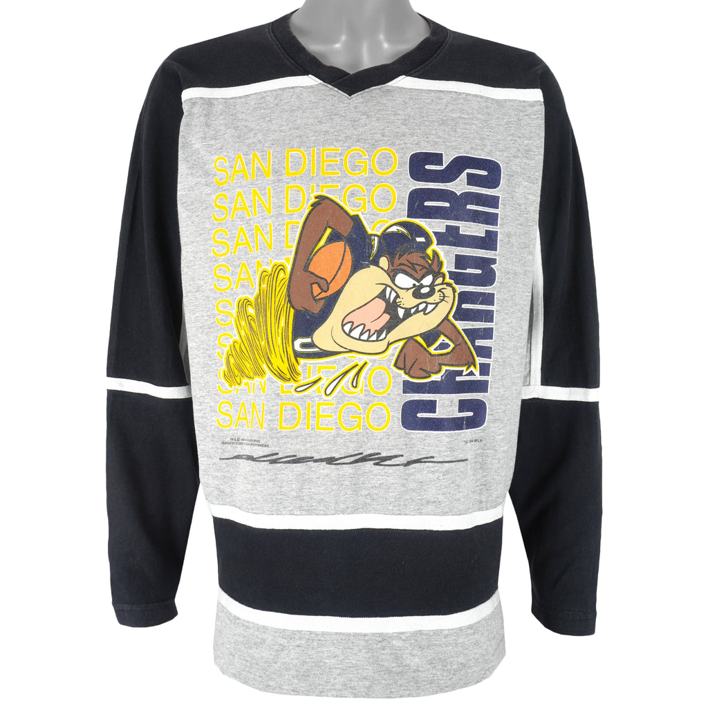 NFL (Sun) - San Diego Chargers X Tasmanian Devil Crew Neck Sweatshirt 1994 Large Vintage Retro Football 