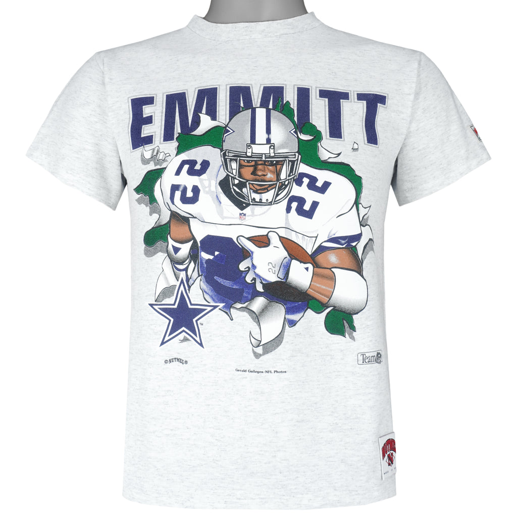 NFL - Dallas Cowboys Emmitt Smith Breakout T-Shirt 1990s Large Vintage Retro Football