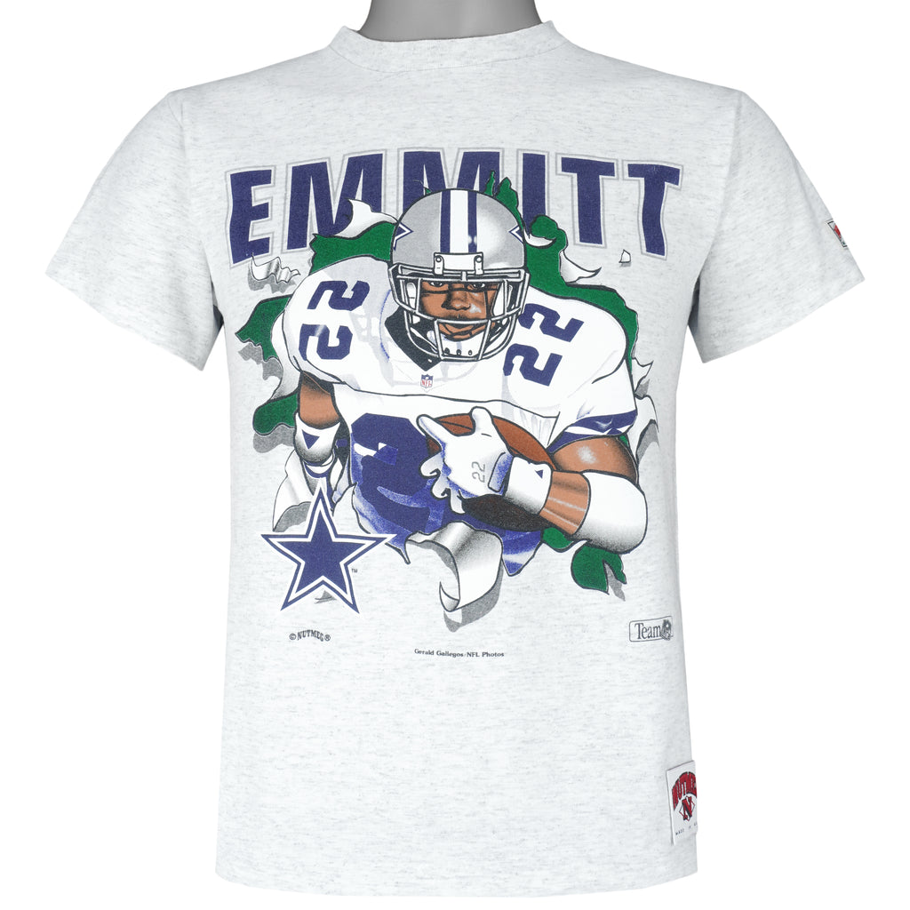 NFL - Dallas Cowboys Emmitt Smith Breakout T-Shirt 1990s Large Vintage Retro Football