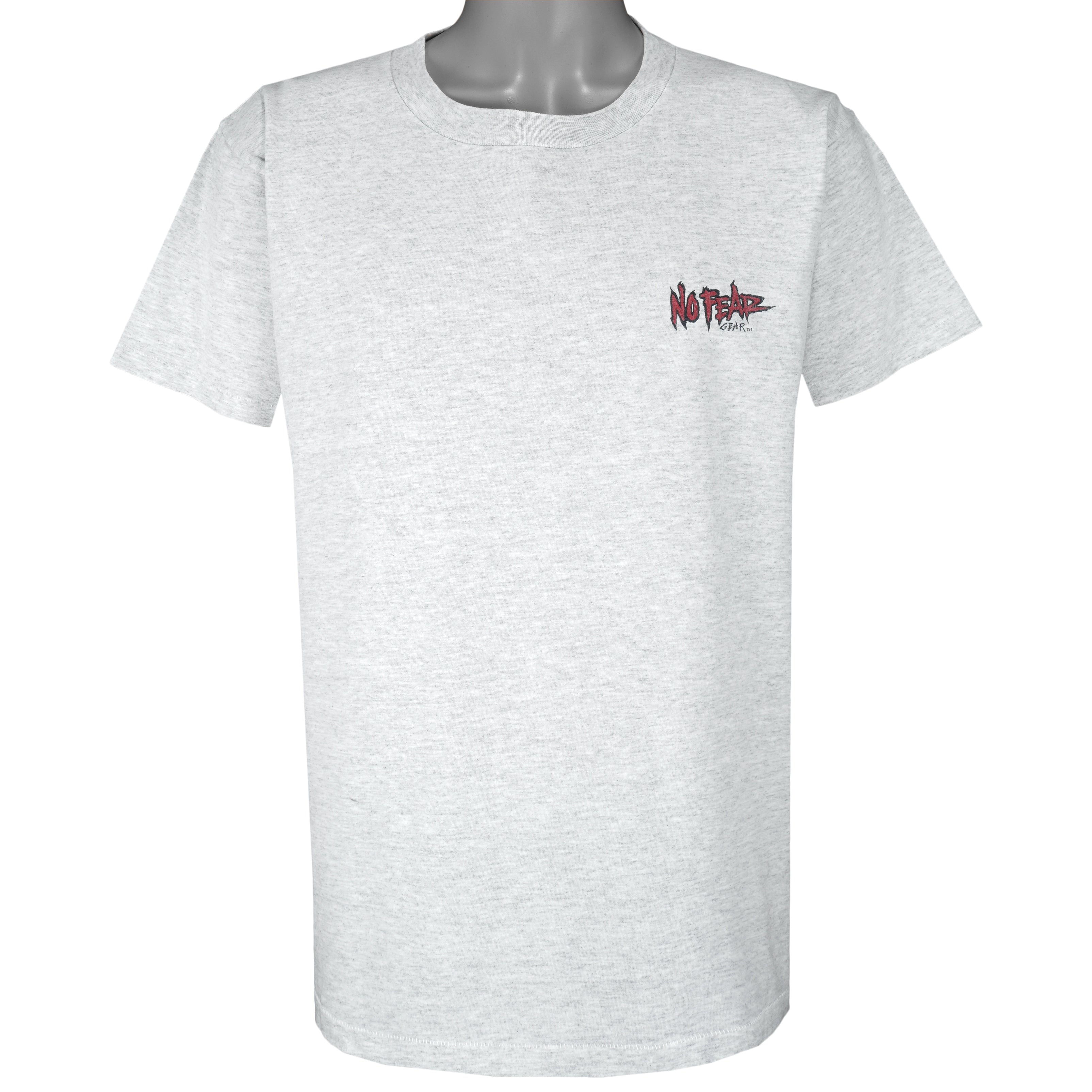 Vintage (No Fear) - White No Fear Gear Baseball T-Shirt 1990s Large Vintage Retro