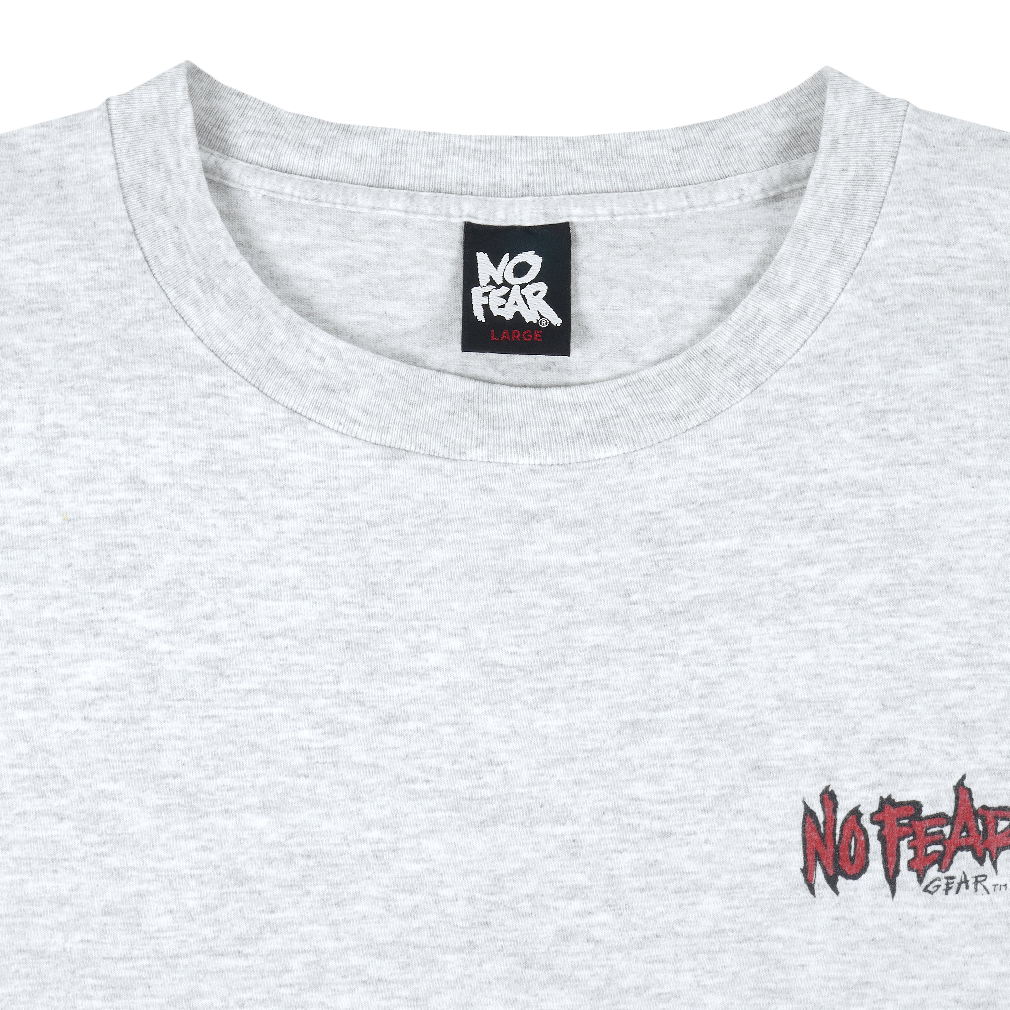 Vintage (No Fear) - White No Fear Gear Baseball T-Shirt 1990s Large Vintage Retro