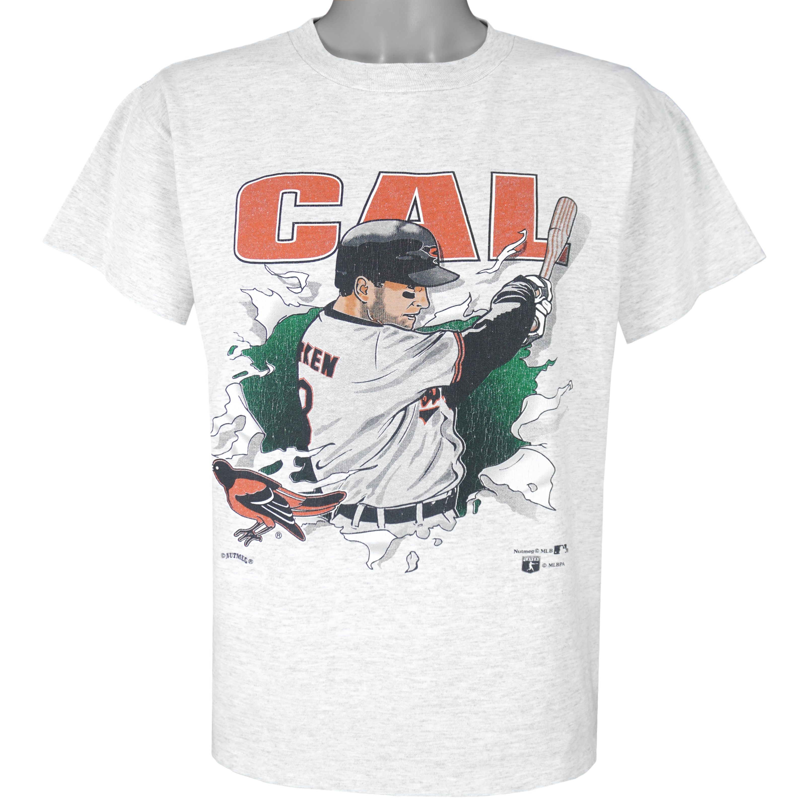 MLB (Nutmeg) - Baltimore Orioles, Cal Ripken Jr. Breakout T-Shirt 1990s X-Large Vintage Retro Baseball