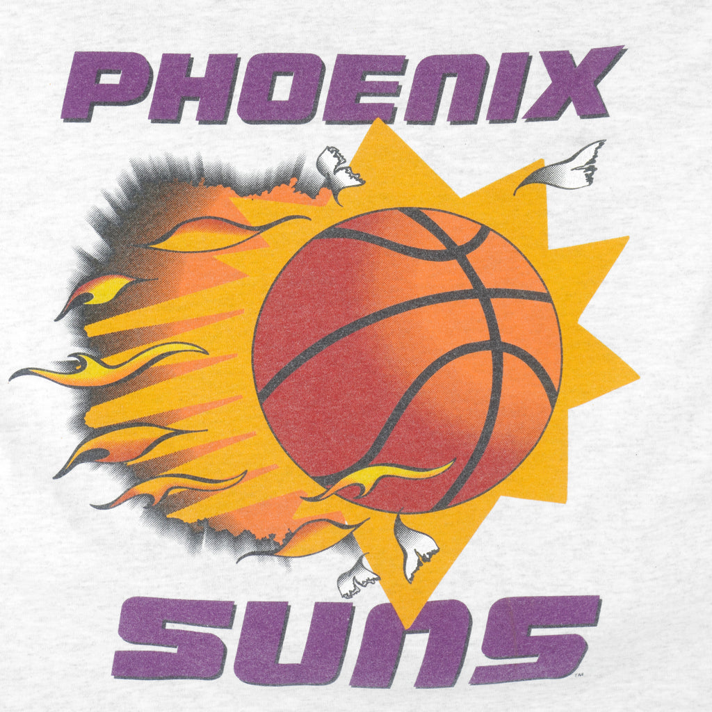 NBA (Nutmeg) - Grey Phoenix Suns T-Shirt 1990s Large Vintage Retro Basketball