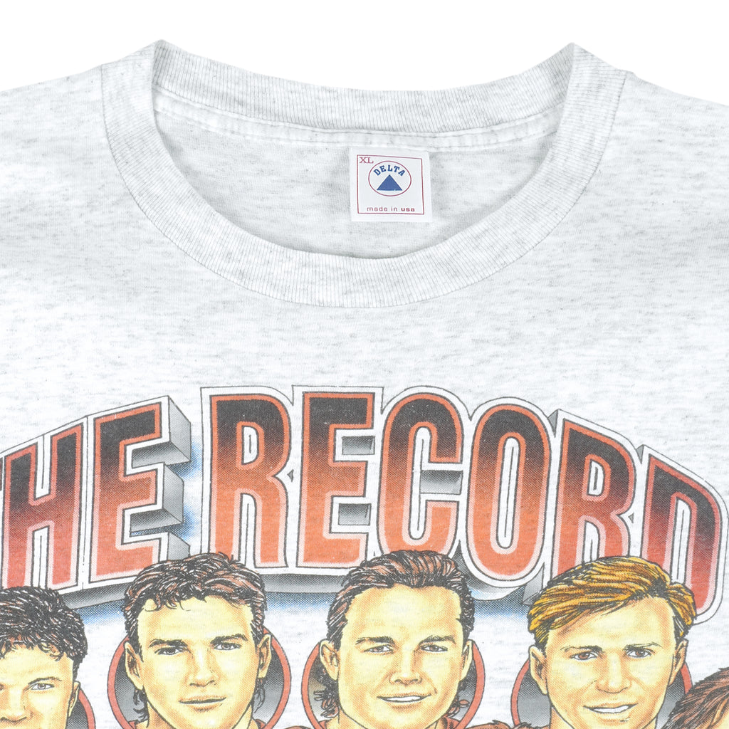 NHL - Red Wings The Record Victories Detroit Caricature T-Shirt 1996 X-Large Vintage Retro Hockey