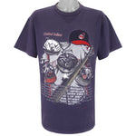 MLB (Nutmeg) - Cleveland Indians Embroidered Single Stitch T-Shirt 1990s Large Vintage Retro Baseball