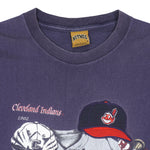 MLB (Nutmeg) - Cleveland Indians Embroidered Single Stitch T-Shirt 1990s Large Vintage Retro Baseball
