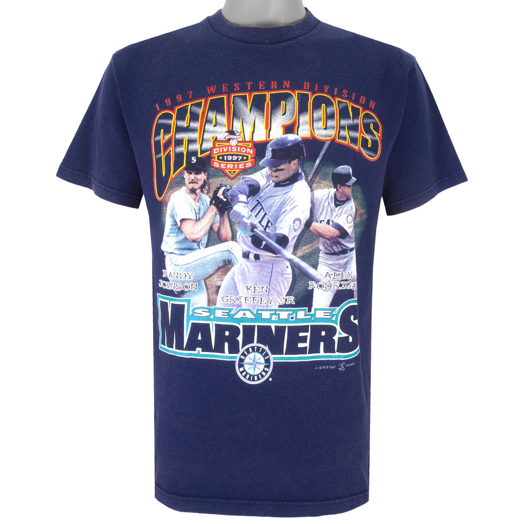 MLB - Seattle Mariners Randy Ken Alex Single Stitch T-Shirt 1997 Large Vintage Retro Baseball