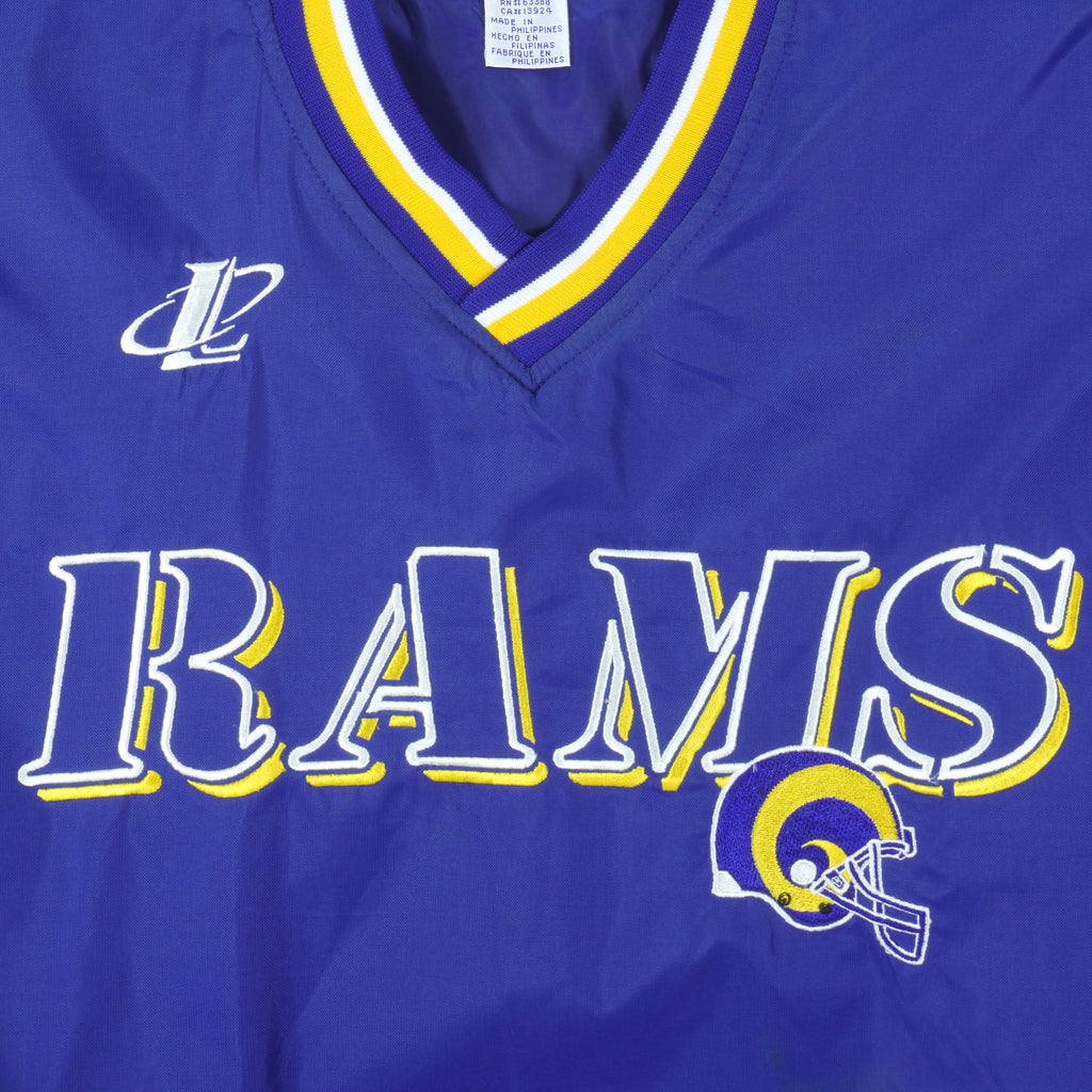 NFL (Logo Athletic) - St. Louis Rams Pullover Windbreaker 1990s Large Vintage Retro Football