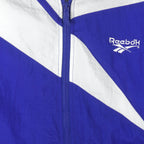 Reebok - Blue Kamikaze Embroidered Windbreaker 1990s XX-Large Vintage Rrtro