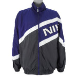 Nike - Blue with Black Spell-Out Windbreaker 1990s X-Large