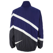 Nike - Blue with Black Zip-Up Windbreaker 1990s X-Large Vintage Retro
