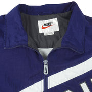 Nike - Blue with Black Zip-Up Windbreaker 1990s X-Large Vintage Retro