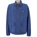 Tommy Hilfiger - Blue Embroidered Zip-Up Jacket 1990s X-Large Vintage Retro