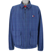 Tommy Hilfiger - Blue Embroidered Zip-Up Jacket 1990s X-Large Vintage Retro