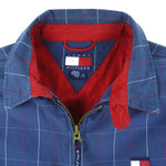 Tommy Hilfiger - Blue Embroidered Zip-Up Jacket 1990s X-Large Vintage Retro