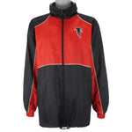 NFL - Red & Black Atlanta Falcons Zip-Up Windbreaker 1990s Medium Vintage Retro Football