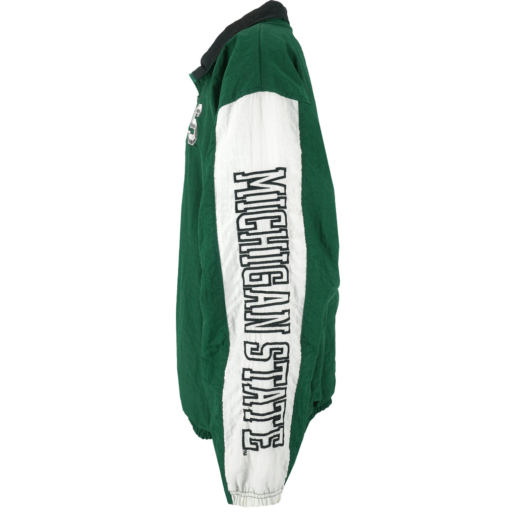 Reebok - Michigan State Spartans Zip-Up Windbreaker 1990s X-Large Vintage Retro College