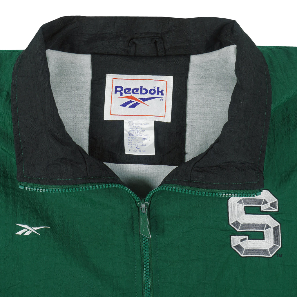 Reebok - Michigan State Spartans Zip-Up Windbreaker 1990s X-Large Vintage Retro College