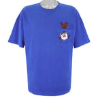 Looney Tunes - Tasmanian Devil Embroidered T-Shirt 1990s X-Large Vintage Retro