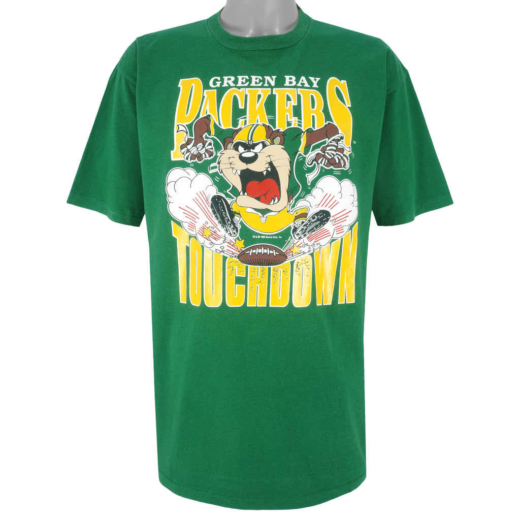 NFL (Jostens) - Green Bay Packers X Tasmanian Devils T-Shirt 1990 X-Large Vintage Retro Football