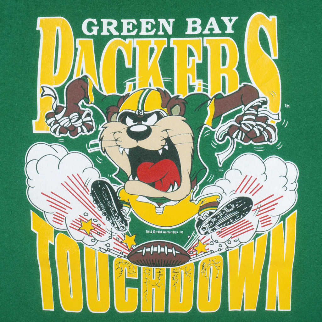 NFL (Jostens) - Green Bay Packers X Tasmanian Devils T-Shirt 1990 X-Large Vintage Retro Football