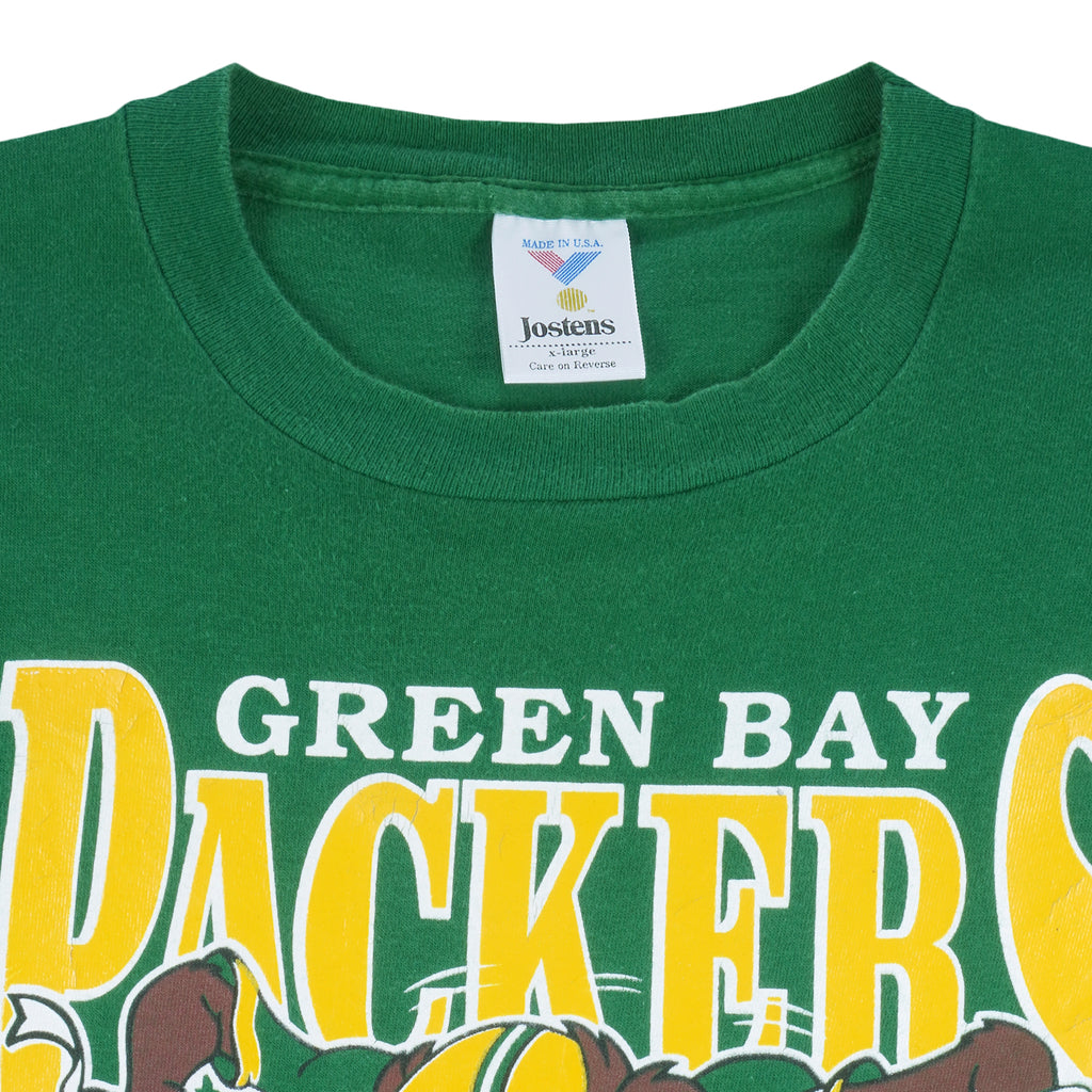 NFL (Jostens) - Green Bay Packers X Tasmanian Devils T-Shirt 1990 X-Large Vintage Retro Football