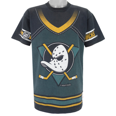 90s Anaheim Mighty Ducks Henley Shirt - Men's Medium, Women's Large