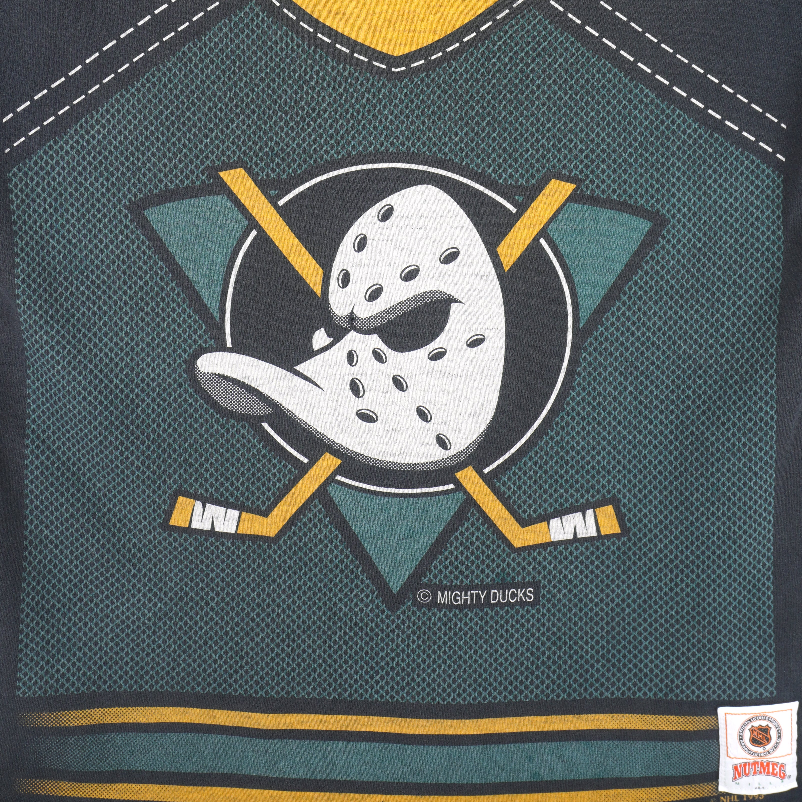 NHL (Nutmeg) - Mighty Ducks T-Shirt 1995 Large Vintage Retro Hockey