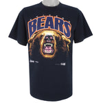 NFL (Salem) - Blue Chicago Bears Animal Printed T-Shirt 1992 Large Vintage Retro Football