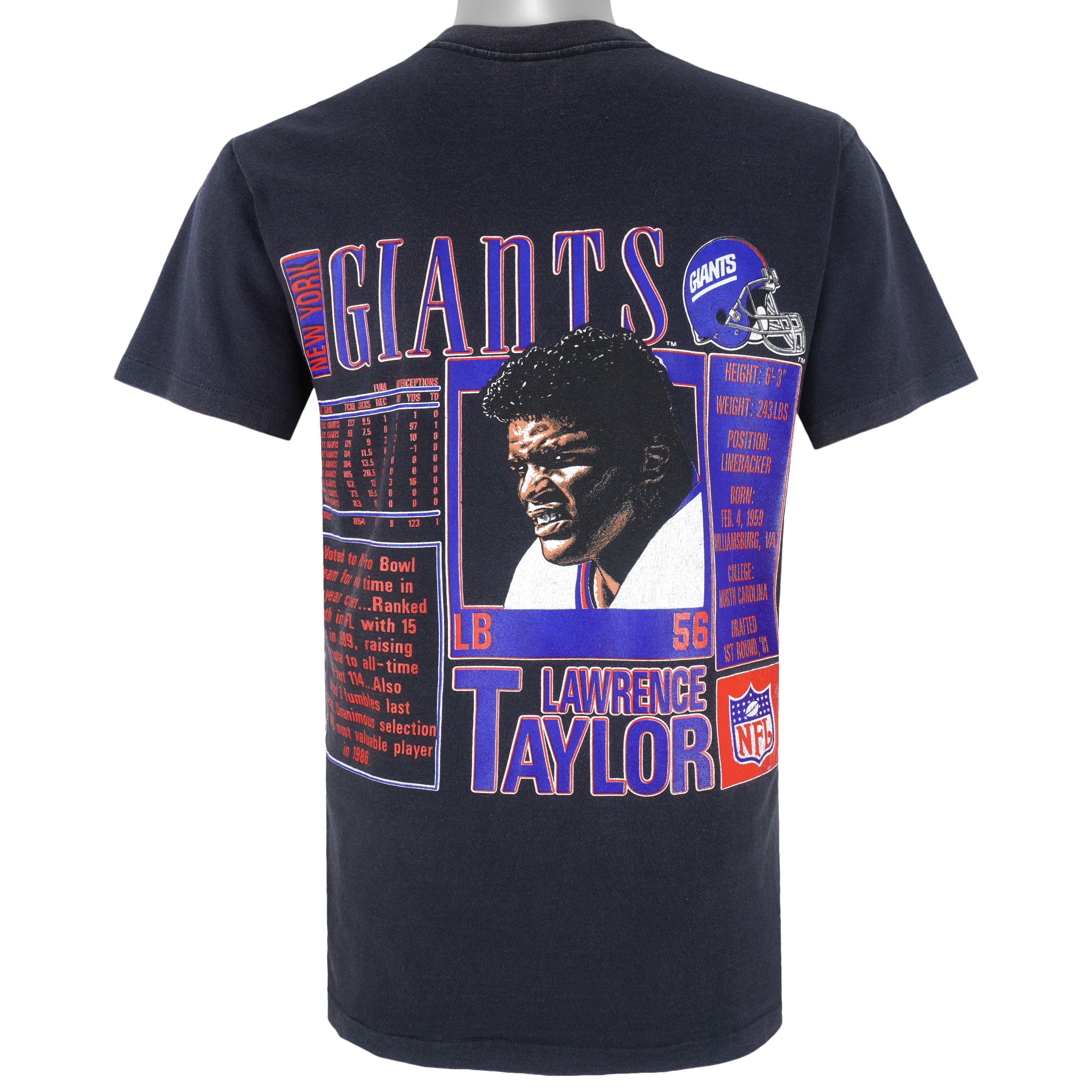 NFL (Nutmeg) - New York Giants Lawrence Taylor T-Shirt 1990s Medium Vintage Retro Football