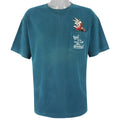 Looney Tunes - Wile E Coyote Genius Embroidered T-Shirt 1990s Large Vintage Retro