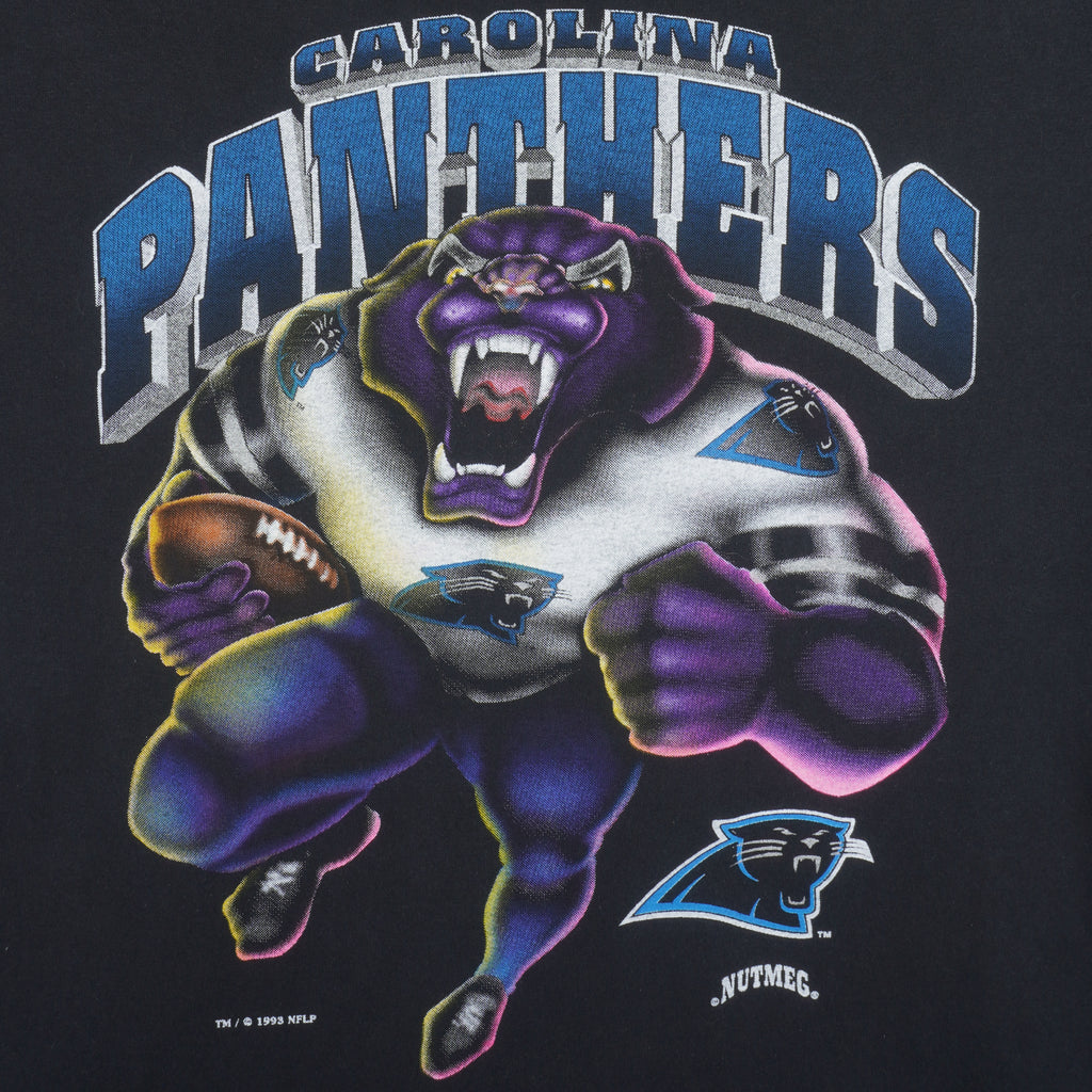 NFL (Nutmeg) - Carolina Panthers Single Stitch T-Shirt 1993 X-Large Vintage Retro Football