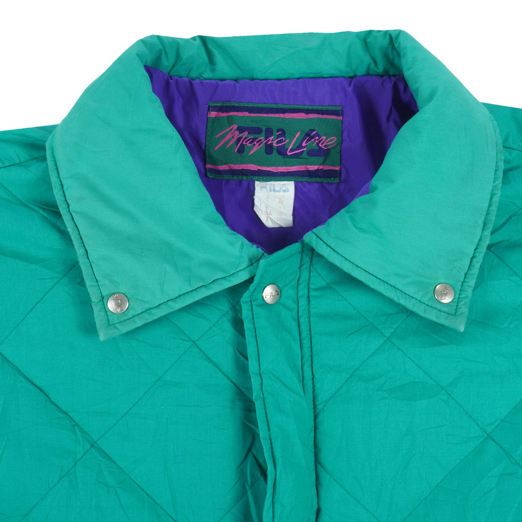 FILA - Magic Line Reversible Button & Zip-Up Jacket 1990s Large Vintage Retro